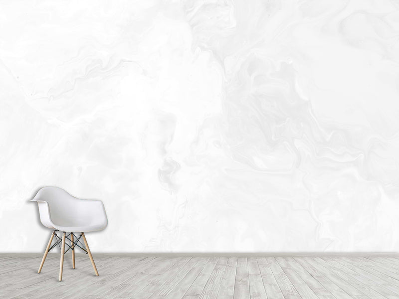 White Self-Adhesive Full-Wall Wallpaper Art – "Minimalist Abstraction in White" for Living Room or Lounge