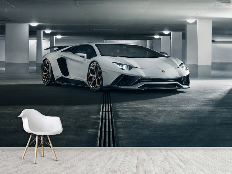 Non-Woven Wallpaper On The Wall Lamborghini Themed Wall Murals For Teen Bedroom, Kitchen, Living Room