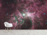 Non-Woven Wallpaper Design “Nebula with Stars” Wall Mural for Bedroom & Living Room
