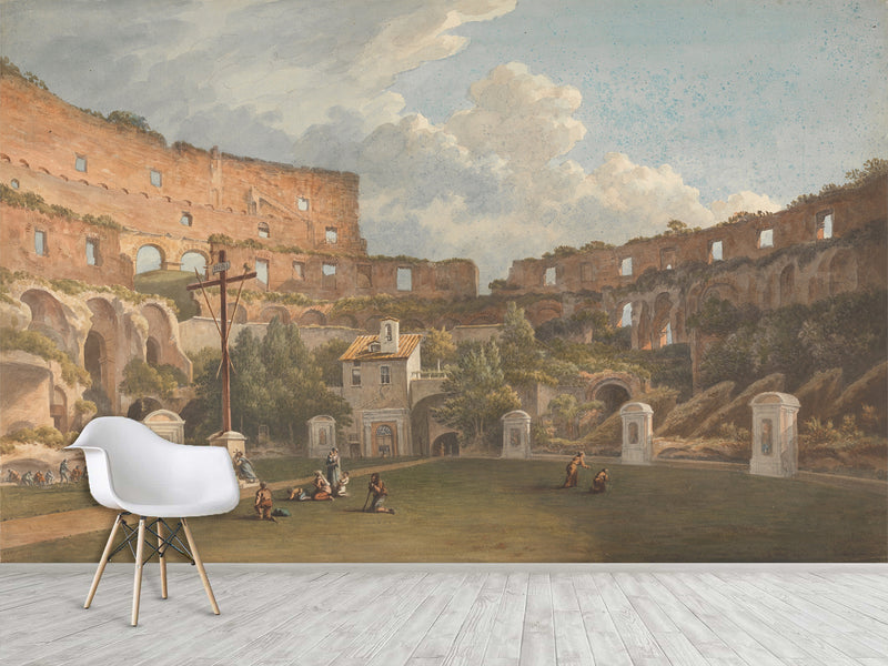 Non-Woven Wall Mural – Reproduction of Painting “Colosseum in Ancient Rome” – For Living Room or Bedroom