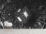 Stylish Design Non-Woven Wallpaper For Office, Hall, Living Room "Cube" 🔲