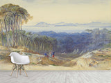 Self-Adhesive Full Wall Mural Accent French Riviera Landscape Wallpaper – Edward Lear for Living Room or Bedroom Design