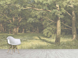 Non-Woven Photo Wallpaper, Vintage Nature-Inspired Wallpaper – "Green Forest" for Living Room