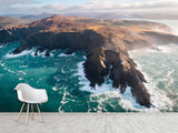 Coastal Design Full-Wall Wallpaper. Non-woven Wallpaper for Lounge or Living Area. View of the Irish Coast, Nature Print