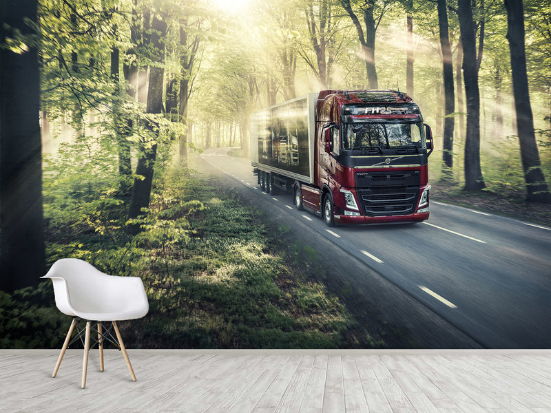 Peel and Stik Forest Road Volvo Car Wall Murals – Home Decor For Bedroom And Living Room