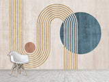 Non-Woven Wall Mural In Art Deco Style  "Geometric Ensemble" For Office  Living Room Bedroom🎨