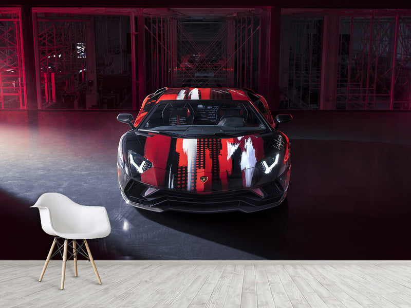 Wall mural 3D self-adhesive in the bedroom, kitchen, hall “LAMBORGHINI”