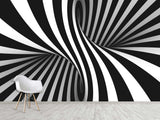 Unique Creative Design Non-Woven Wallpaper for Home Wall "Illusion" – 3D Bedroom Mural Above the Bed 🌀