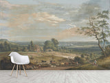 Peel And Stick Wall Mural Art Print Paul Sandby – A Distant View of Maidstone for Living Room or Bedroom Design