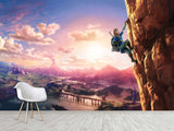 3D Non-Woven Mural Adventure Kids Wallpaper – Zelda on the Cliff | Full Wall Mural for Playroom or Gaming Room