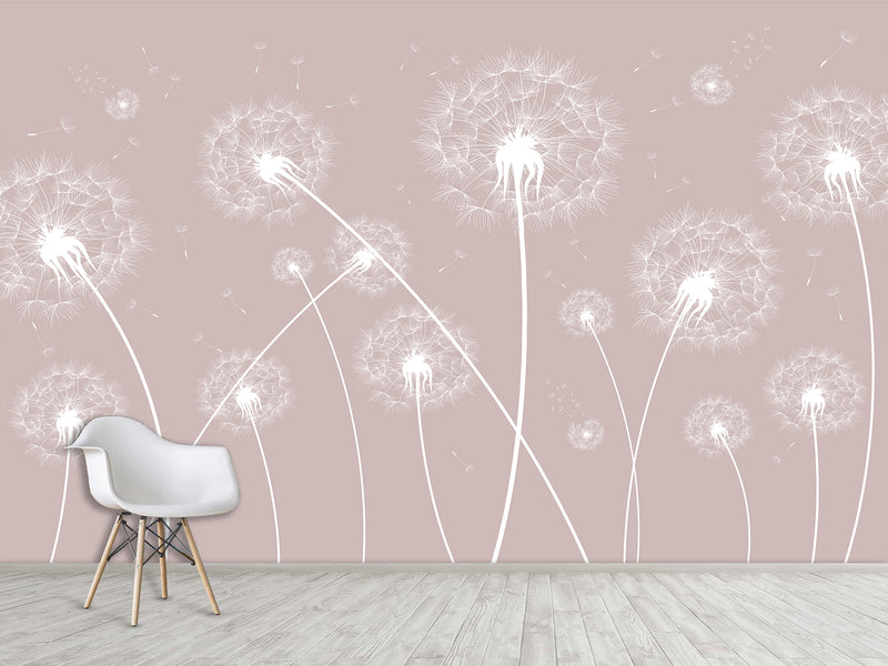 Non-Woven Minimalist Wallpaper With Dandelion Design, Photo Wallpaper For Decorating Bedroom, Living Room 🌿