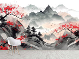 Asian Art  Peel and Stick Wall Mural "Japanese Landscape" Photo Wallpaper For Bedroom Living Room Decor