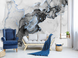 Non-Woven Wall Wallpaper For Office, Art Design For Bedroom, Abstraction Mural "Black And White Haze"