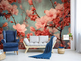 Floral Print 3D Non-Woven Photo Wallpaper for a Cozy Living Room or Bedroom – "Blooming Sakura"