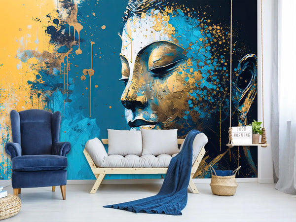 Wall Print Non-Woven Wall Murals With Design Photo Wallpaper "Buddha" For Room, Bedroom, Living Room Decor