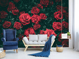 3D Non-Woven Wall Mural Natural Print Design For Bedroom, Living Room Photo Wallpaper "Red Roses"