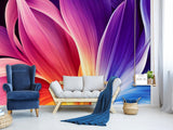 Non-Woven Photo Wallpaper For Bedroom, Living Room "Abstraction: Colorful Petals Of Energy"