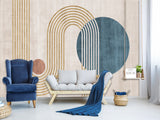 Non-Woven Wall Mural In Art Deco Style  "Geometric Ensemble" For Office  Living Room Bedroom🎨