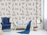 High-Quality Full-Wall Self-Adhesive Wallpaper — Decor for Office, Venue, or Bedroom "Cat Silhouettes"