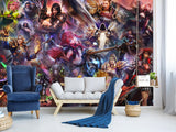 Non-Toxic, Child-Safe Traditional Wall Mural – "Heroes with Magical Powers" Anime Theme for Bedroom or Office