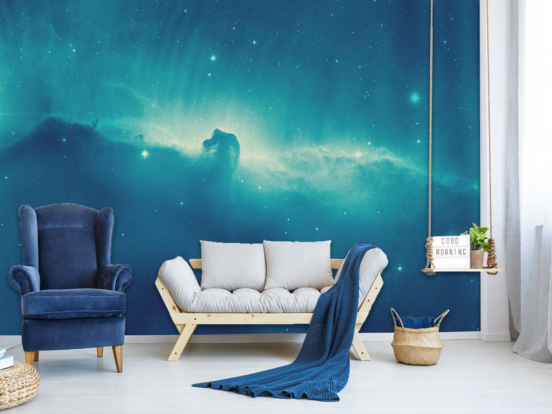 3D Self-Adhesive Vinyl Wallpaper “Glow in the Cosmic Nebula” – Space-Inspired Mural for Bedroom Decor