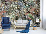 Business & Finance Theme — Peel and Stick Graffiti Wallpaper For Office Or Living Room “Cash Flow”