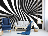 Unique Creative Design Non-Woven Wallpaper for Home Wall "Illusion" – 3D Bedroom Mural Above the Bed 🌀