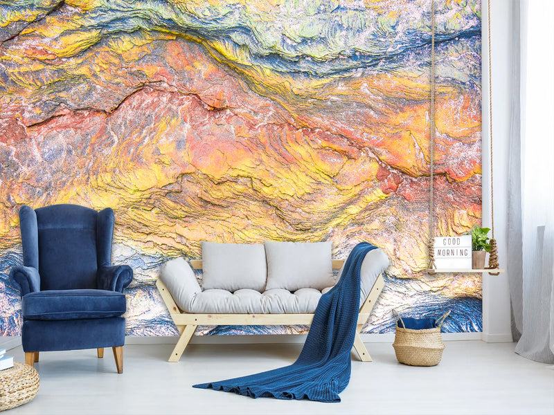 Peel and Stick 3D photo wallpaper Abstract Wall Art – Multicolored Cave-Inspired Texture