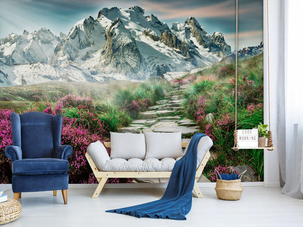 Eco-Friendly Self-Adhesive Wallpaper with "Mountain Trail" Design — Stylish Wall Decor for Your Home