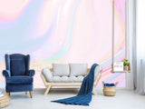 Abstract Peel And Stick Wallpaper For Living Room, Creating Comfort In Space, Abstract Pastel Waves For Office, Bedroom, Full Wall Art Print Mural 🎨