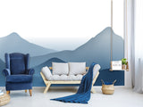 Natural Print Peel and Stick Wall Mural for Home, Beautiful for Bedroom and Kitchen, Self-Adhesive Wallpaper 'Mountain Silhouettes'