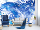 High-Quality Wallpaper With Abstract Design Vinyl Wallpaper Peel and Stick Eco-Paint Wall Mural For Bedroom, Living Room 'Abstraction: Blue Fantasy' 🌌