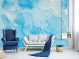 Vinyl Wallpaper Peel and Stick Abstract Wallpaper for Apartment Design Full-Wall Mural for Living Room and Hall "Intertwining of Blue and Gold" ✨