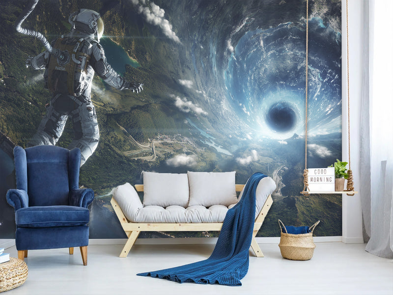Premium Non-Woven Photo Wallpaper – "Astronaut In Infinite Space" Cosmic Wall Mural