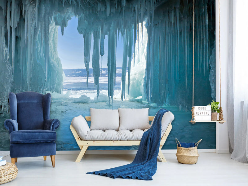 Non-Woven Photo Wallpaper for Home, Bedroom & Kitchen Unique design - Ice Cave Wall Mural