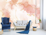 Non-Woven Photo Wallpaper For Bedroom, Living Room, Art Design “Rosea With Golden Abstraction”