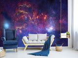 Peel & Stick Print Purple Nebula – Full Wall Wallpaper Mural For Living Room Or Bedroom