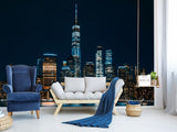 Modern Non-Woven 3D Wallpaper Mural for Bedroom – "Bright City Lights" (Perfect Above the Bed)