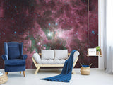 Non-Woven Wallpaper Design “Nebula with Stars” Wall Mural for Bedroom & Living Room