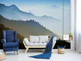 Nature-Themed Wallpapers – Full Wall Print,Peel and Stick Wall Murals for Creating Cozy Atmosphere "Mountain Silhouettes" for Living Room, Bedroom 🌄