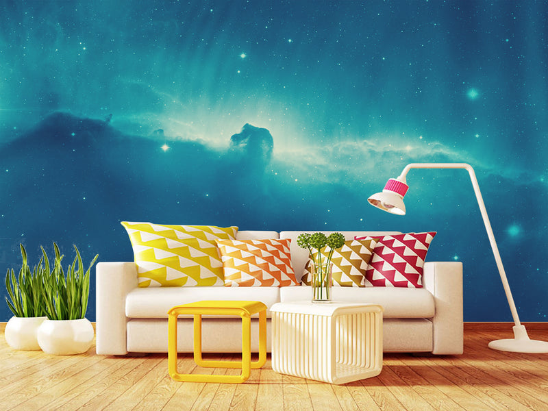 3D Self-Adhesive Vinyl Wallpaper “Glow in the Cosmic Nebula” – Space-Inspired Mural for Bedroom Decor