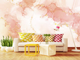 Non-Woven Photo Wallpaper For Bedroom, Living Room, Art Design “Rosea With Golden Abstraction”