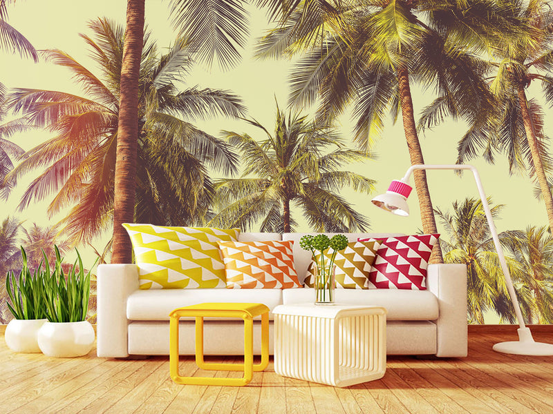 Self-Adhesive Wall Mural Print of Los Angeles Palm Trees for Living Room or Bedroom