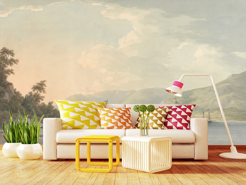 Wall mural in the living room, Traditional wallpaper with John Warwick Smith - Approach to Belle Grange Park