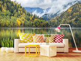 Stylish Modern Non-Woven Wallpaper 'Mountain Lake Serenity' – Wall Mural for Bedroom or Living Room
