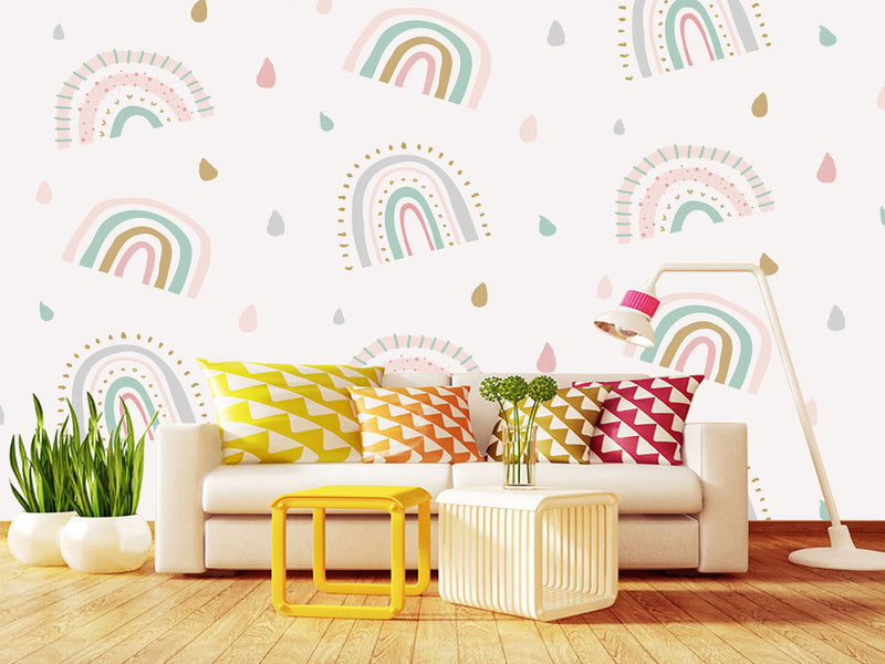 Kids photo wallpaper on the wall non-woven “Rainbow”, 3d wallpaper for Kids room