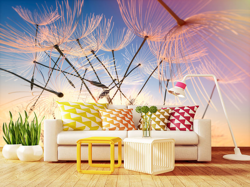 Peel & Stick Mural For Full Wall Photo Wallpaper – Dandelion in the Wind | Home Wall Desing