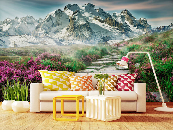 Eco-Friendly Self-Adhesive Wallpaper with "Mountain Trail" Design — Stylish Wall Decor for Your Home
