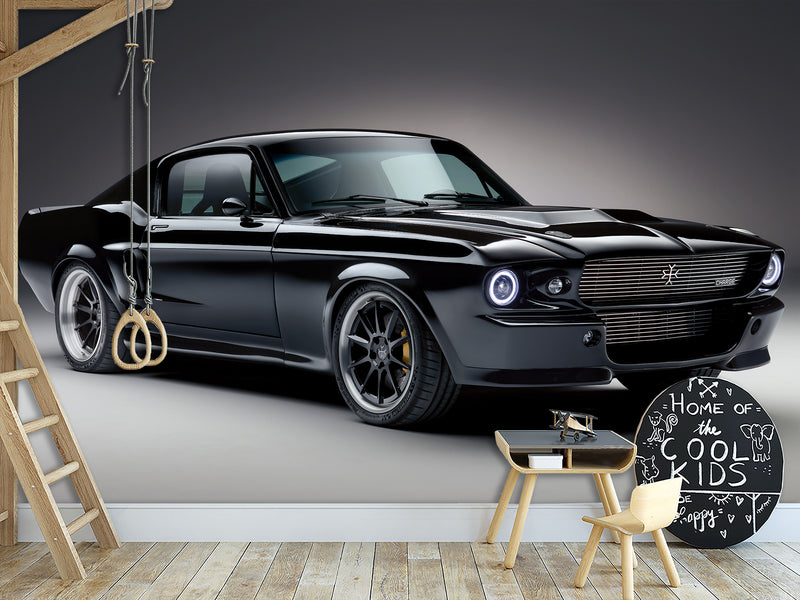Peel and stick Wall Mural Inspired by Ford Mustang – Bold Wallpaper for Room/Garage/Gym