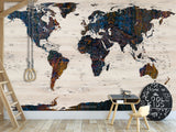 Peel and Stick Wallpaper Oracal film “World map for learning countries”, decor for Kids room